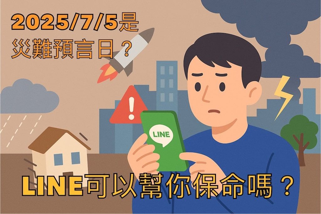 🌪️ 2025/7/5 是災難預言日?天災 + 戰爭來襲時,LINE可以幫你保命嗎?